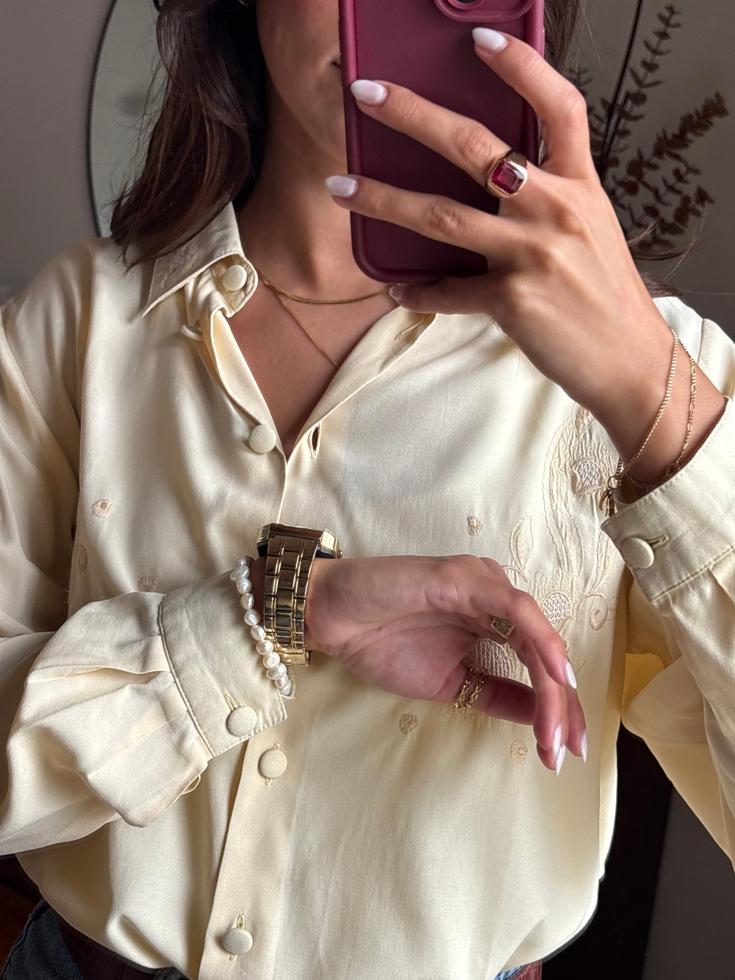 Camisa Vintage com Bordados