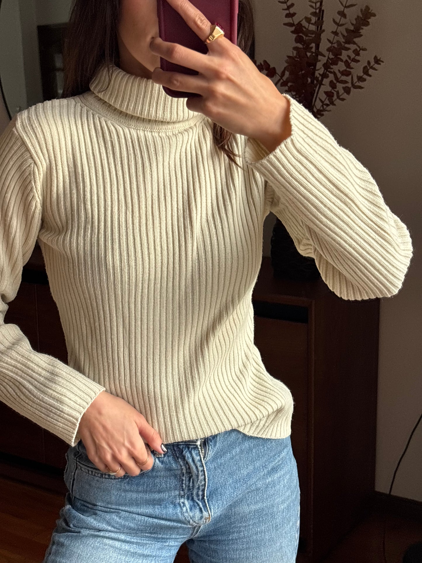 Malha Canelada Creme