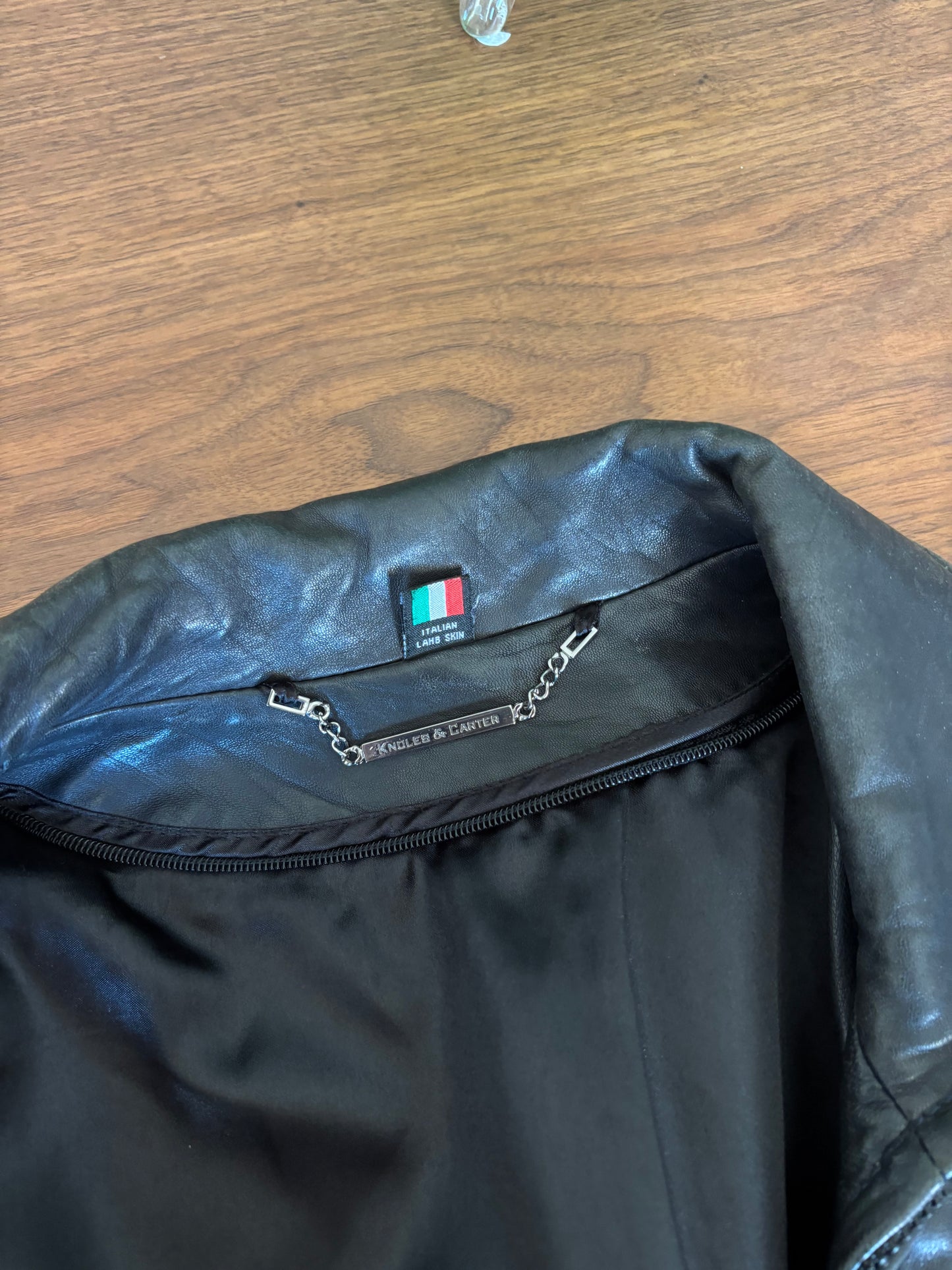 KNOLES & CARTER GENUINE ITALIAN LAMBSKIN LEATHER JACKET