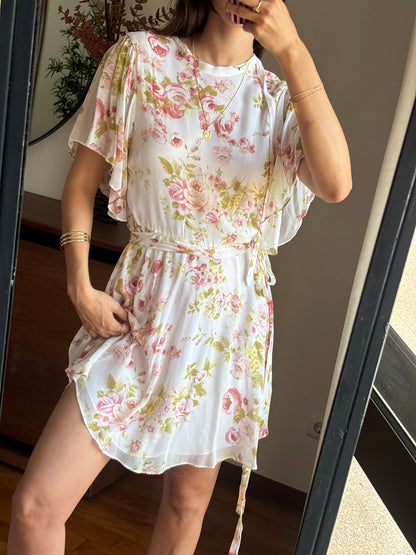 Vestido Floral Costas Abertas