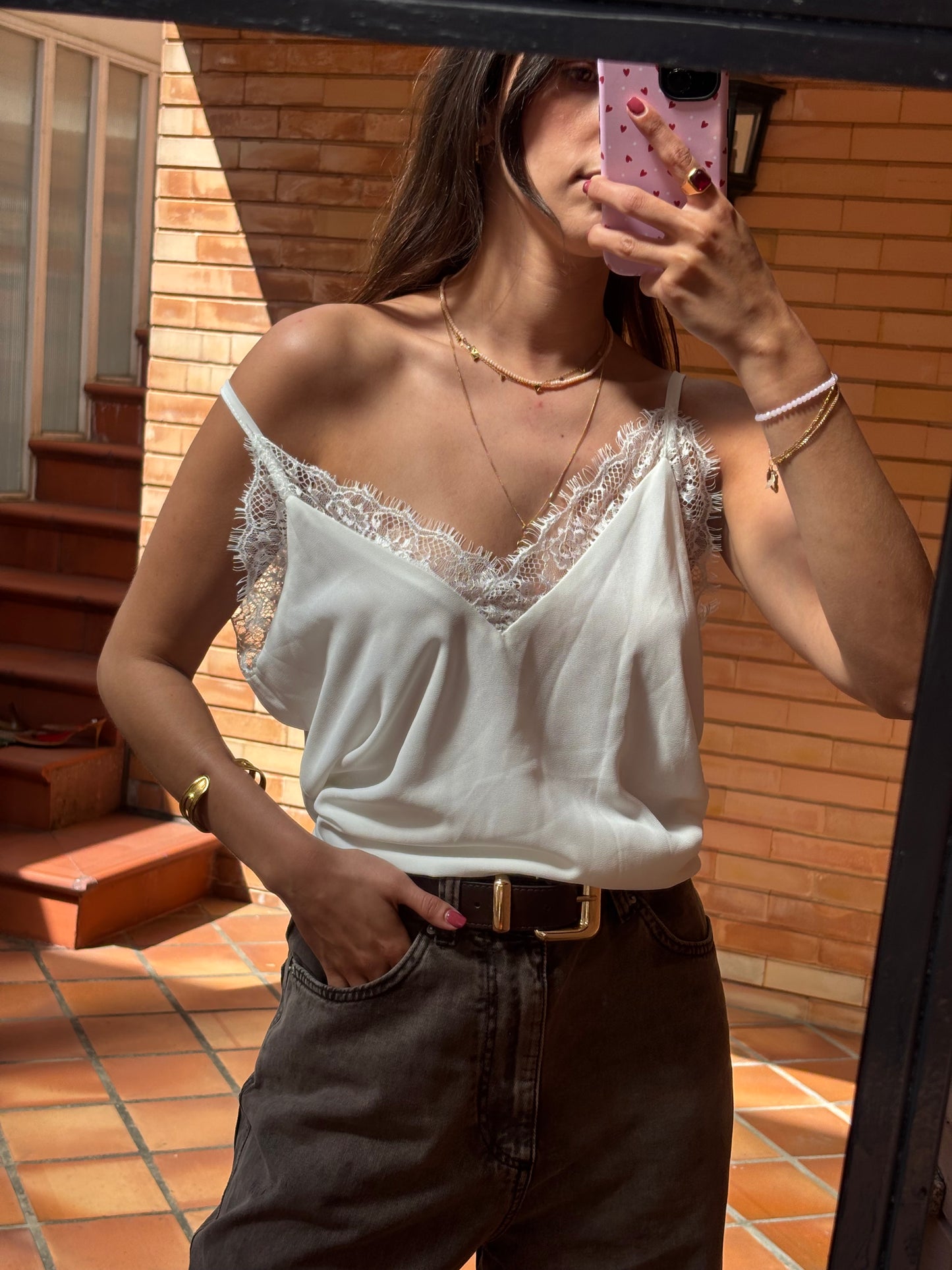 Top Branco Com Renda