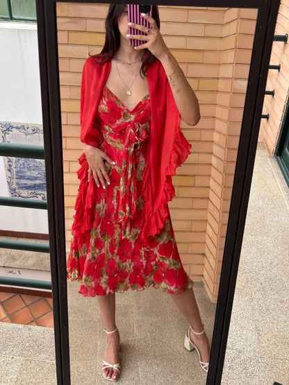 Vestido floral Etxart & Panno + echarpe