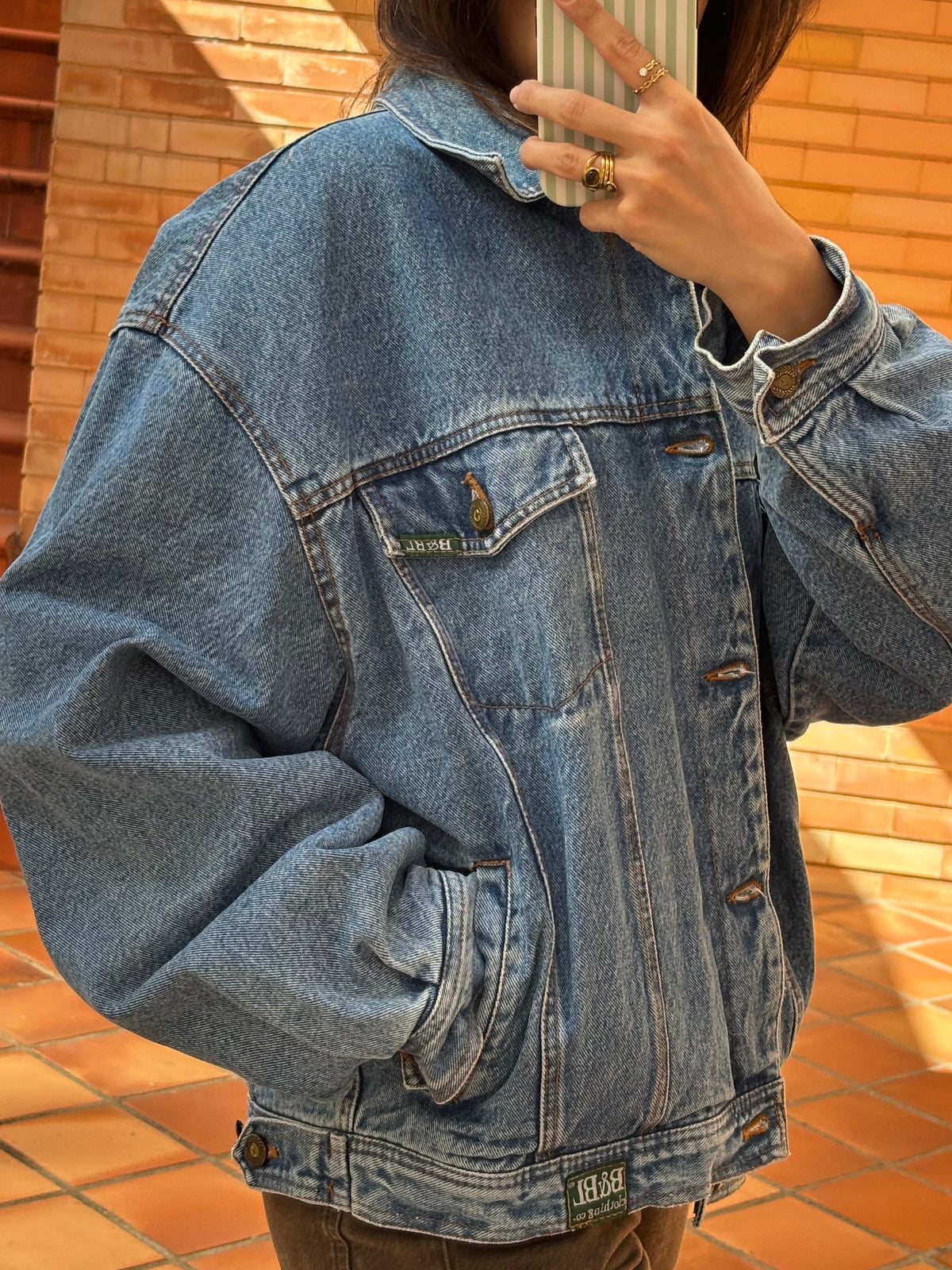 Casaco de Ganga Oversized em Algodão com Forro Estampado