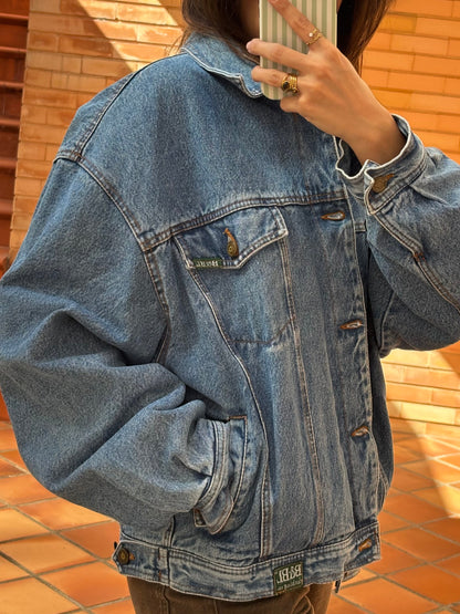 Casaco de Ganga Oversized em Algodão com Forro Estampado