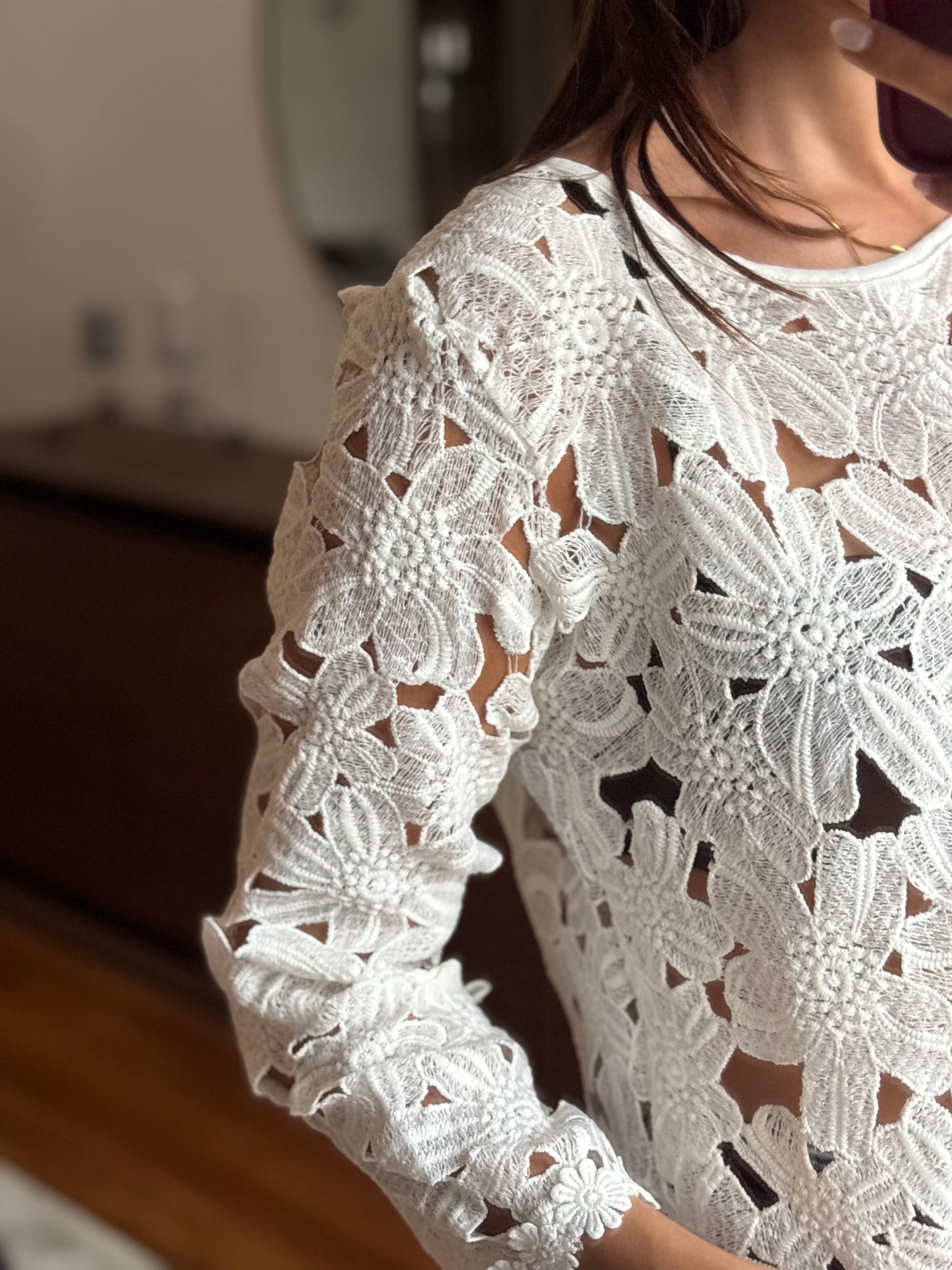 Blusa Floral Rendada