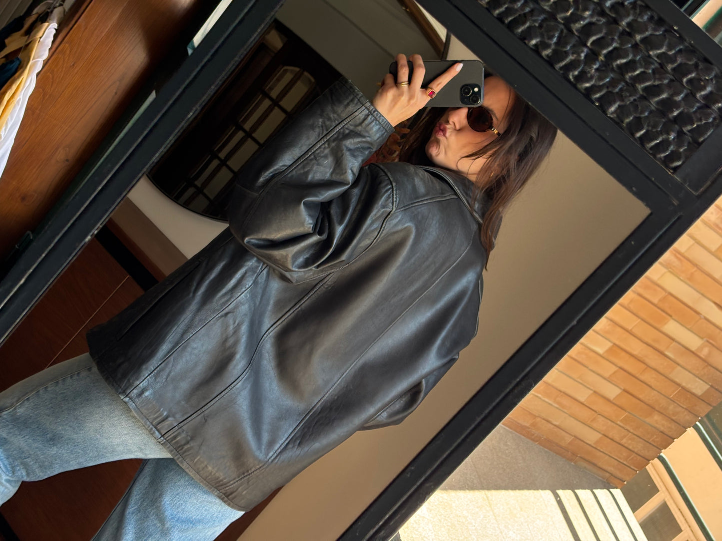 KNOLES & CARTER GENUINE ITALIAN LAMBSKIN LEATHER JACKET