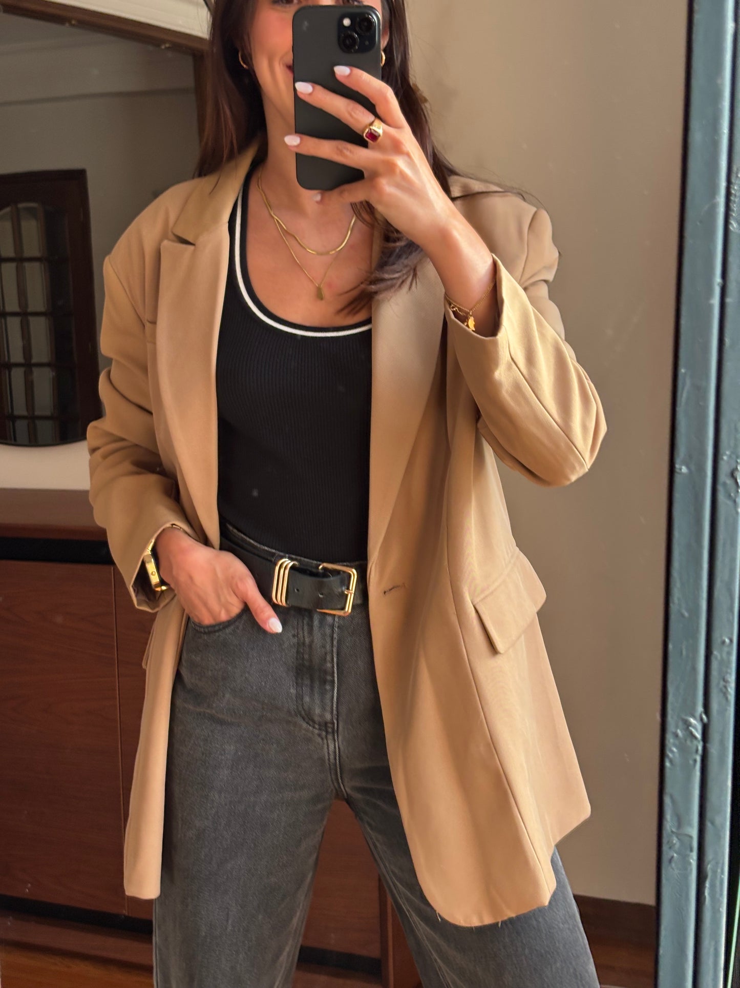 Blazer Camel Stradivarius