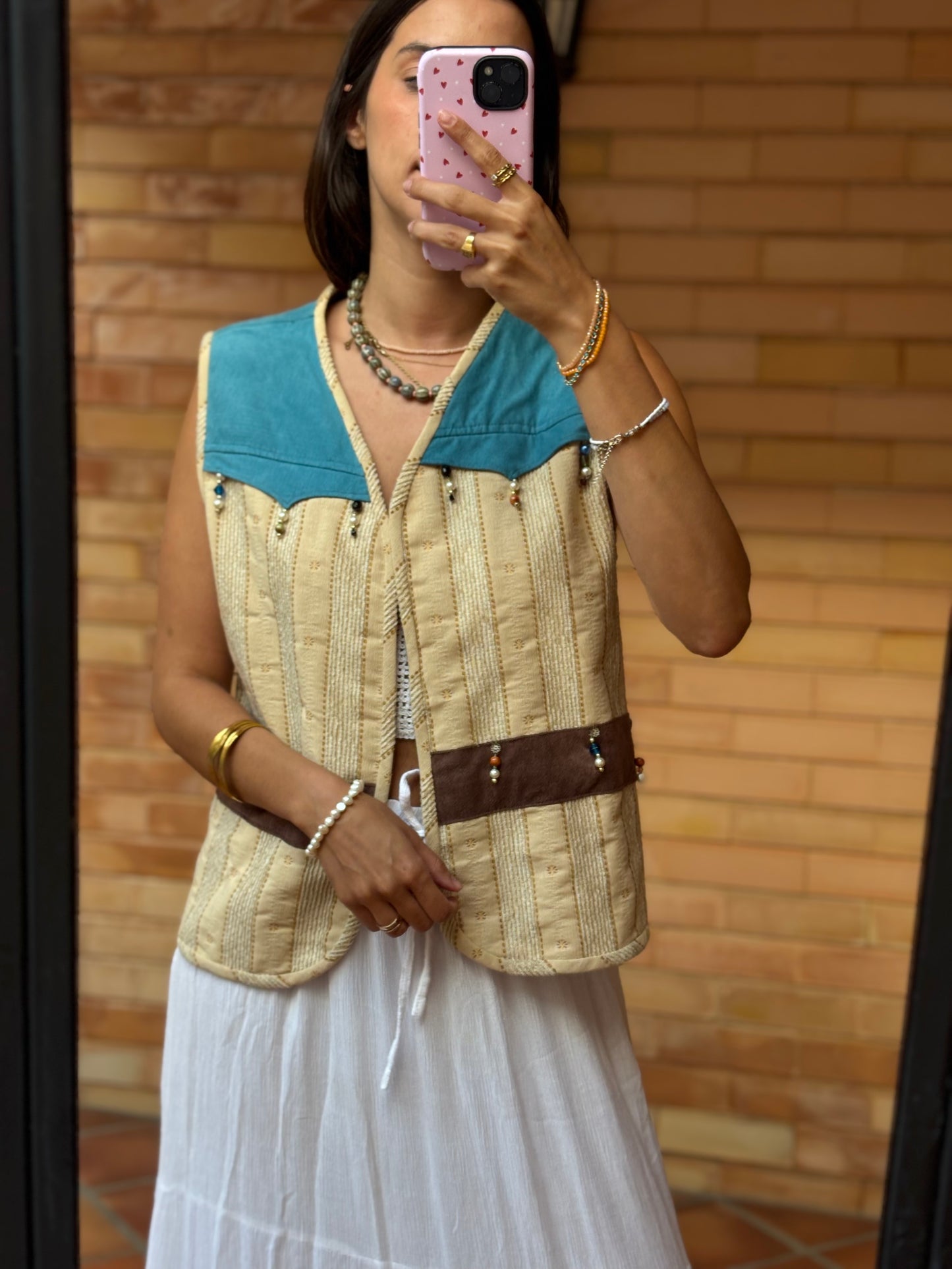 Colete Boho Pormenores Contas