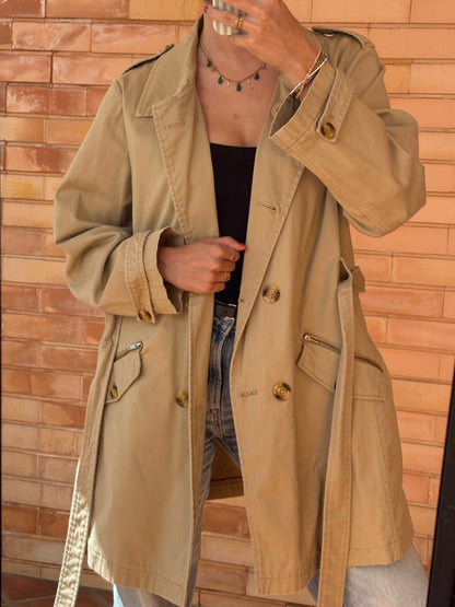 Trench Cortefiel Camel Clássico em Algodão