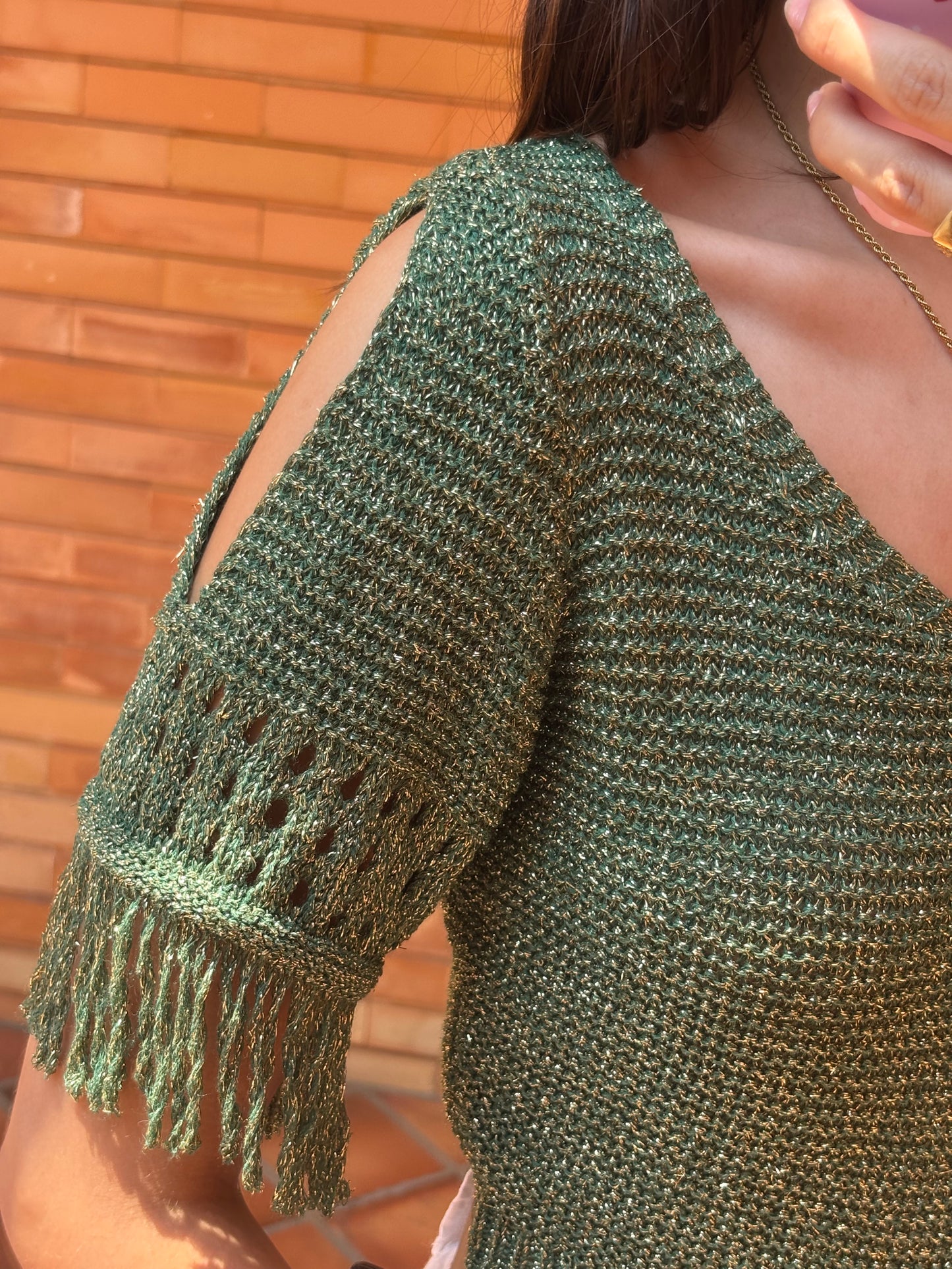 Top Tricot Metalizado Franjas