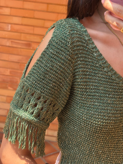 Top Tricot Metalizado Franjas
