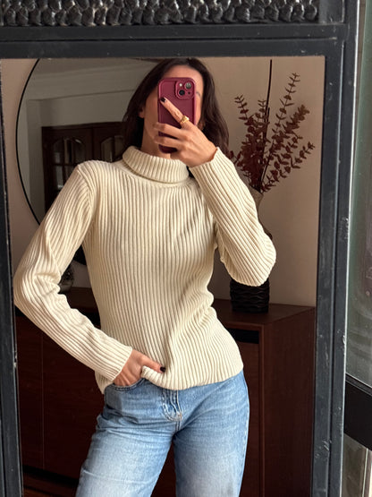 Malha Canelada Creme